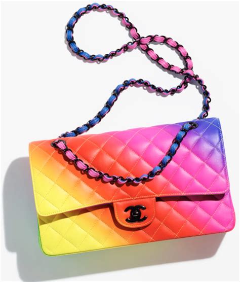 chanel rainbow flap bag